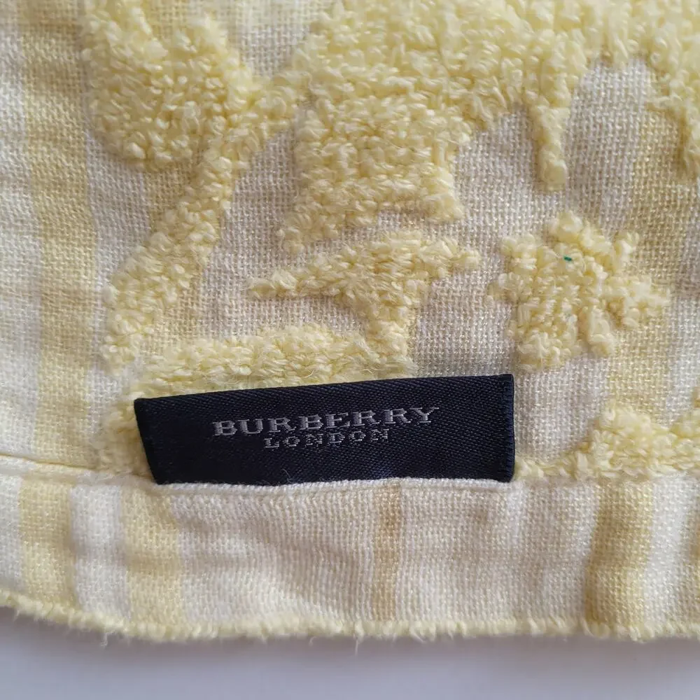 Vintage Burberry Authentic Hand‎ Towels Lot Of 3 Pink Yellow Cotton Bundle